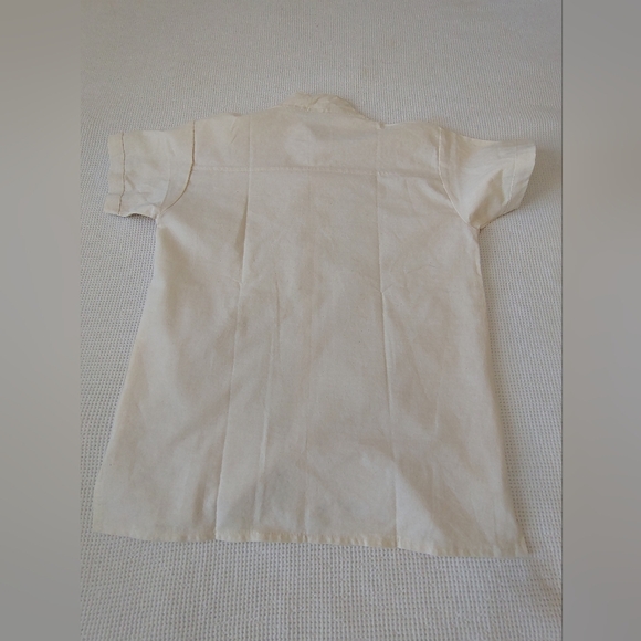 Boy's Cream Embroidered Button Down Guayabera  Shirt Size 12 - Picture 2 of 7